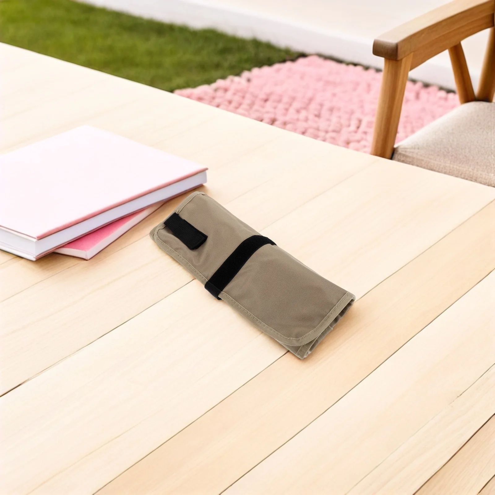 

Folding Camping Utensil Bag - Water-Resistant Cutlery Roll Case with Multiple Pockets for Cookware Storage Outdoor Adventure and