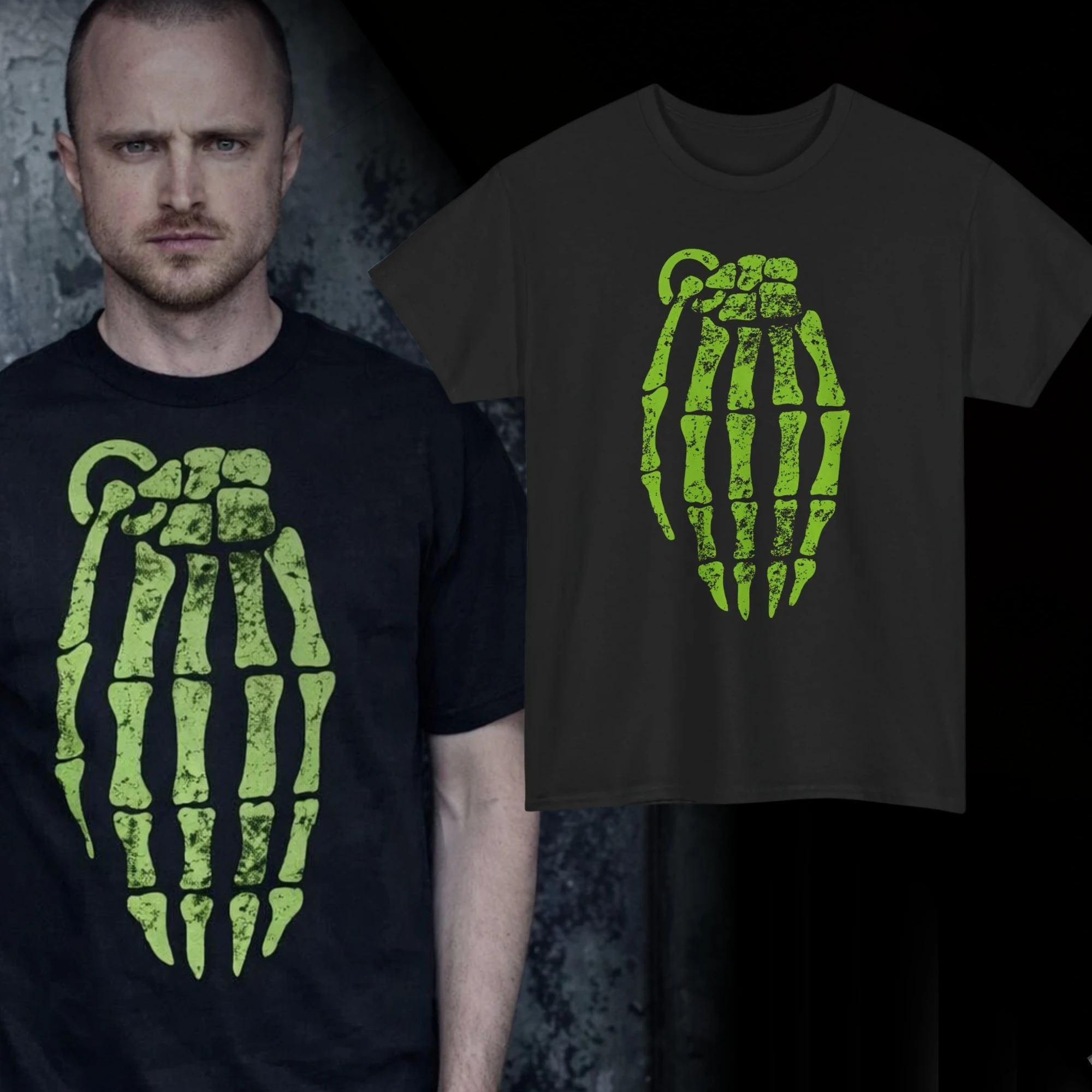 Jesse Pinkman Skeleton Hand Grenade T-Shirt Shirts Graphic Tees Plus Sizes Anime Clothes Men Workout Shirt Punk and Street Style