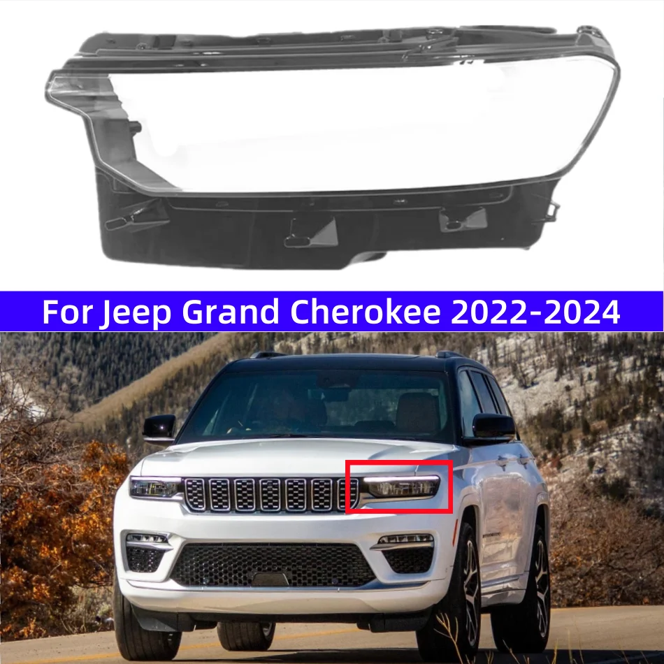 

For Jeep Grand Cherokee 2022 2023 2024 Car Gadgets Front Lamp Cover Replace The Original Lampshade