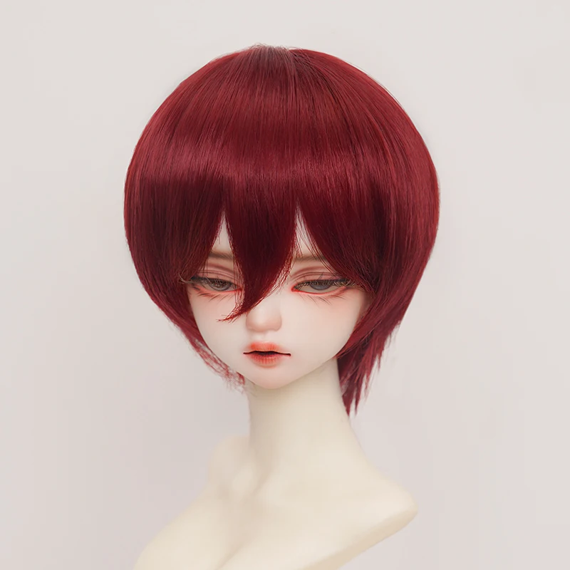 New 1/3 1/4 1/6 Doll's Wig for 60/45/30cm Bjd Doll Soft Silk Short Hair Color Blocked Toys Dress Up Doll Accessories, No Doll