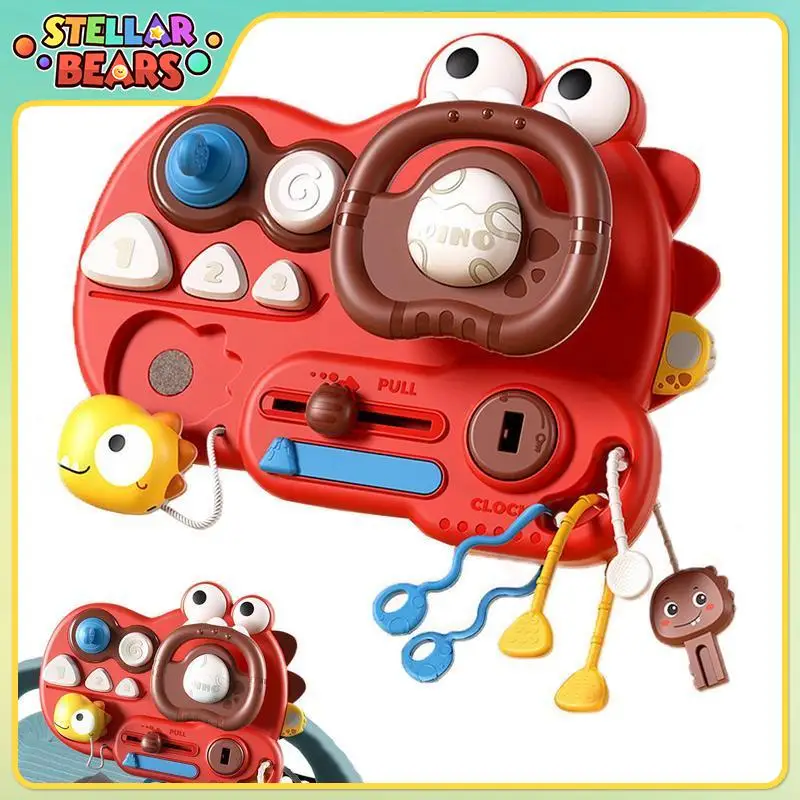 Volante de dinossauro brinquedo para bebê infantil cor forma cognição trem de motor fino aprendizagem precoce brinquedos simulado volante