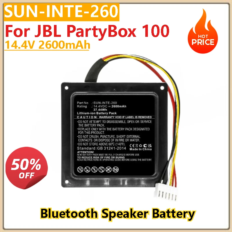 

2600mAh SUN-INTE-260 Battery for JBL PartyBox 100 Bluetooth Speaker Brand New High Quality
