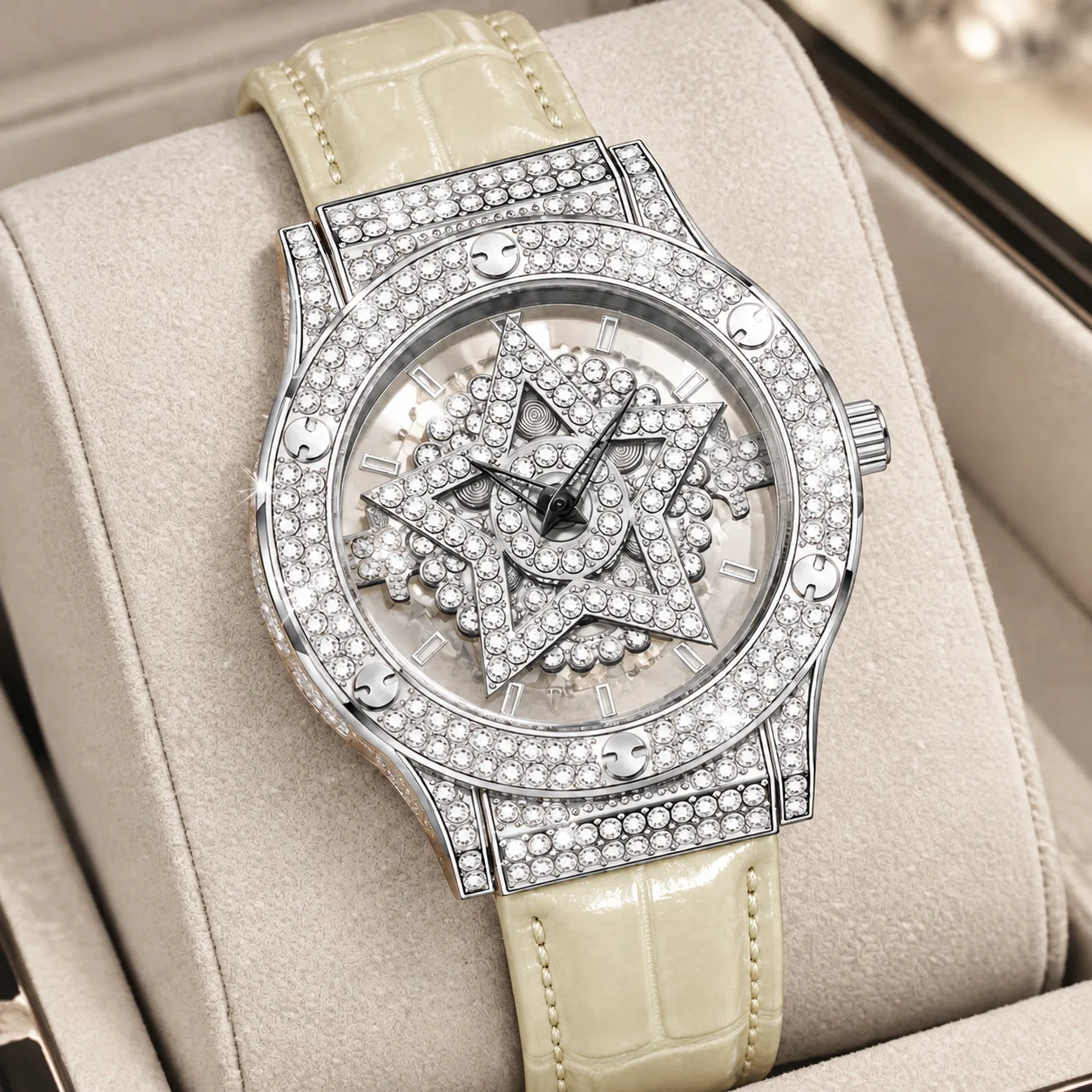 Ladies' fashion watch, three-dimensional star dial, decorative watch for multiple occasions
