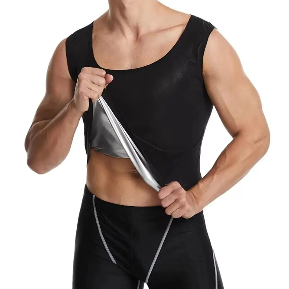 

Sweat-resistant Sauna Sweat Vest Fat Burning Compression Fit Men Shapewear Top Elastic Waist Trainer Men's Sweat Vest