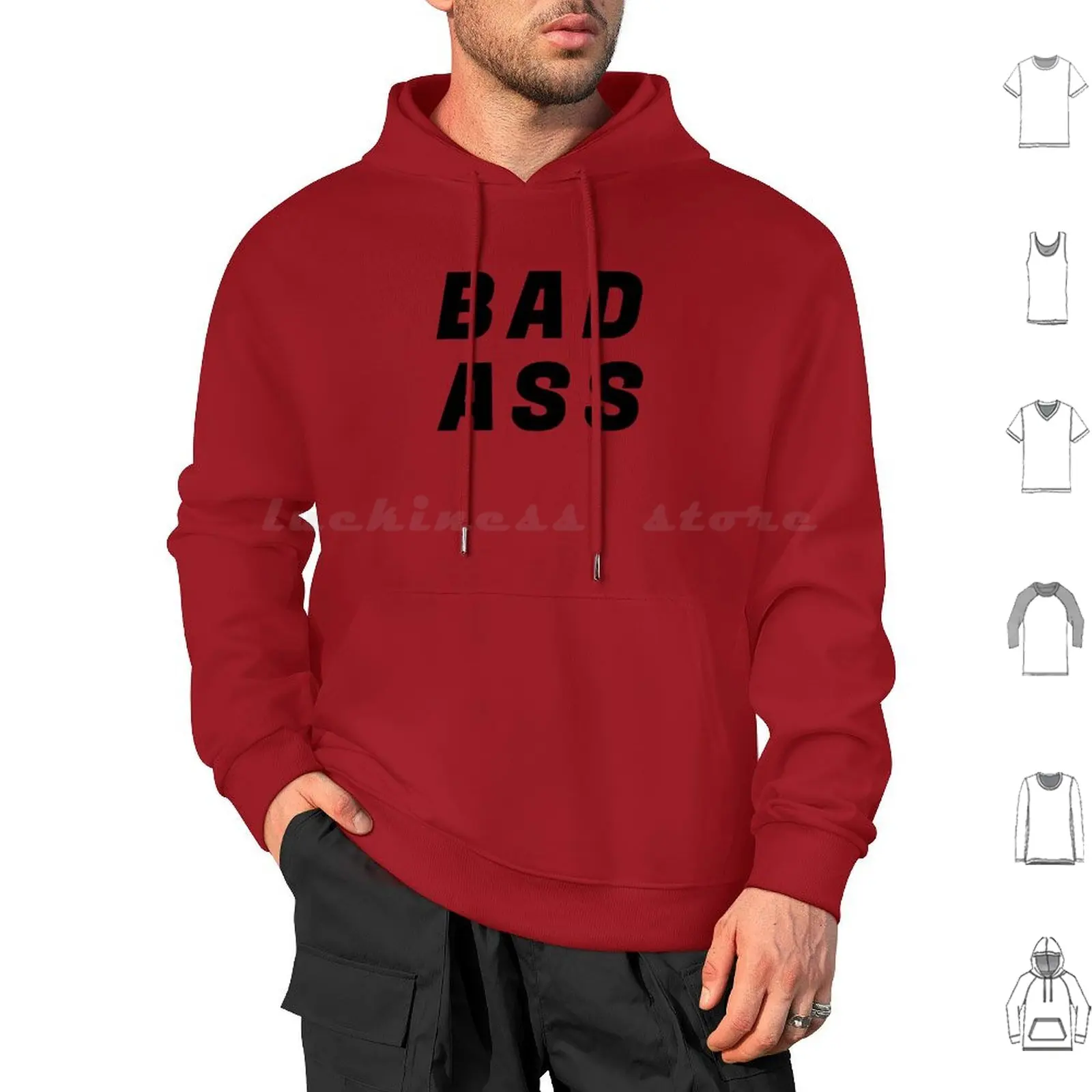 Badass Hoodie cotton Long Sleeve Badass Bad Ass Badassery Bold Cool Sarcastic Funny Humor