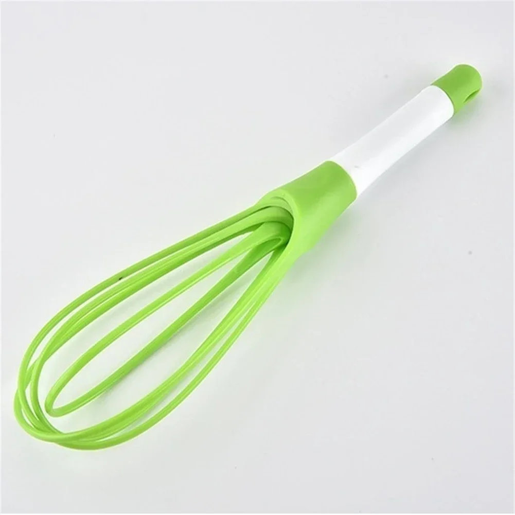 Kitchen Gadget 1Pcs Multifunction Rotatable Balloon and Flat Whisk Egg Beater Plastic Hand Knead Dough Blender Egg Mixer Tools