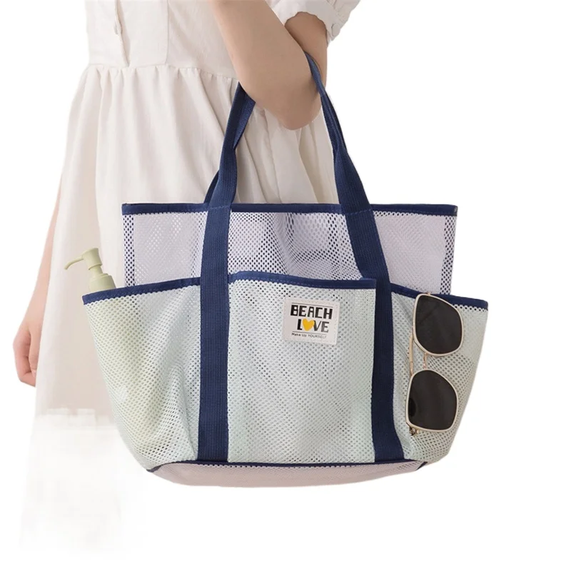 Torba siatkowa na podróże, sport, jogę, plażę, torba na basen, duża torba do przechowywania przybory do kąpieli i kosmetyków