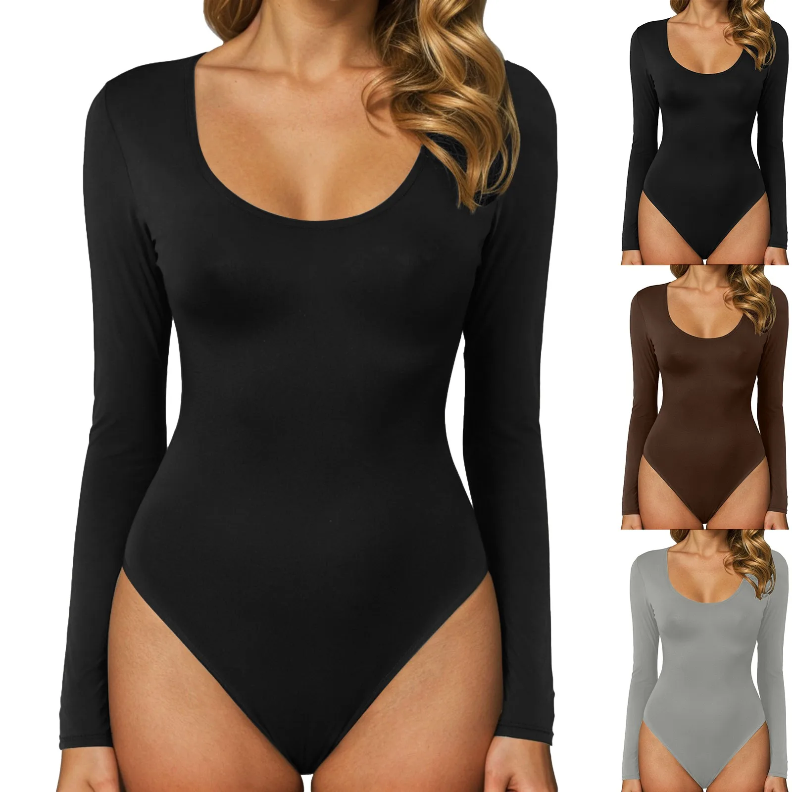 Women Underwear One-Piece Bodysuit Female Long Sleeve Bodycon Seamless Waist Trainer Body Shaper Sheath Flat Belly Shapewear