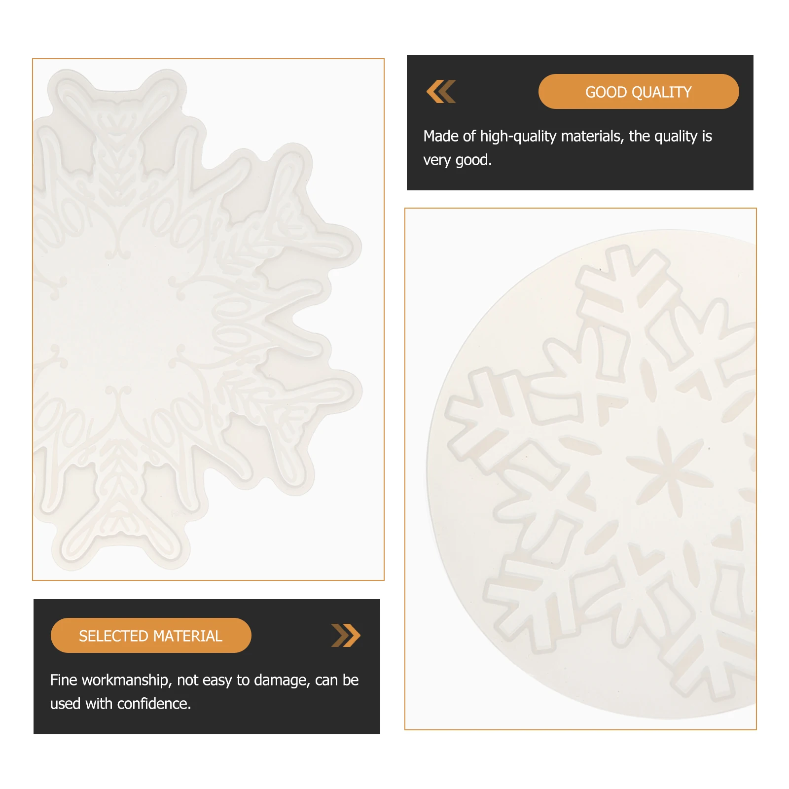 

2pcs Snowflake Cup Mat High-Transparency Silicone Diy Epoxy Mold Creative Coaster Casting Mold For Christmas Winter Wedding