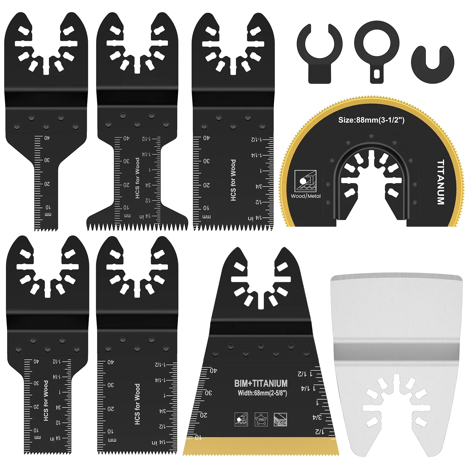 8/14Pcs Oscillating Saw Blade High Carbon Steel Precision Tooth Saw Blade for Metal, Wood, Plastic Multifunction Cutting Tools