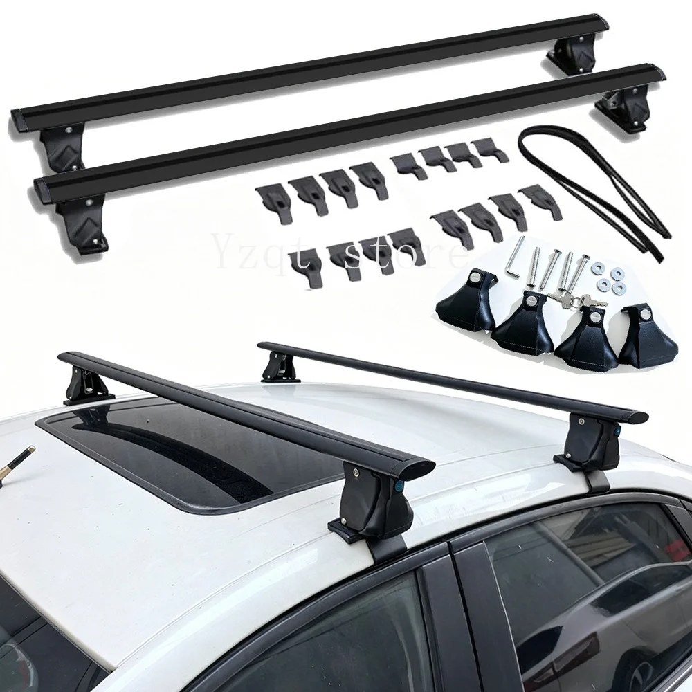 Upgrade thickened aluminum alloy tiger claw crossbar car roof rack luggage rack crossbar without punching holes and raise