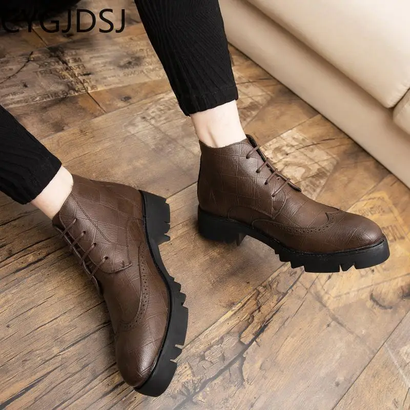 Casual Shoes for Men Ankle Boots for Men Leather Shoes for Men Werkschoenen Black Boots Casuales Werkschoenen Zapatillas Hombre