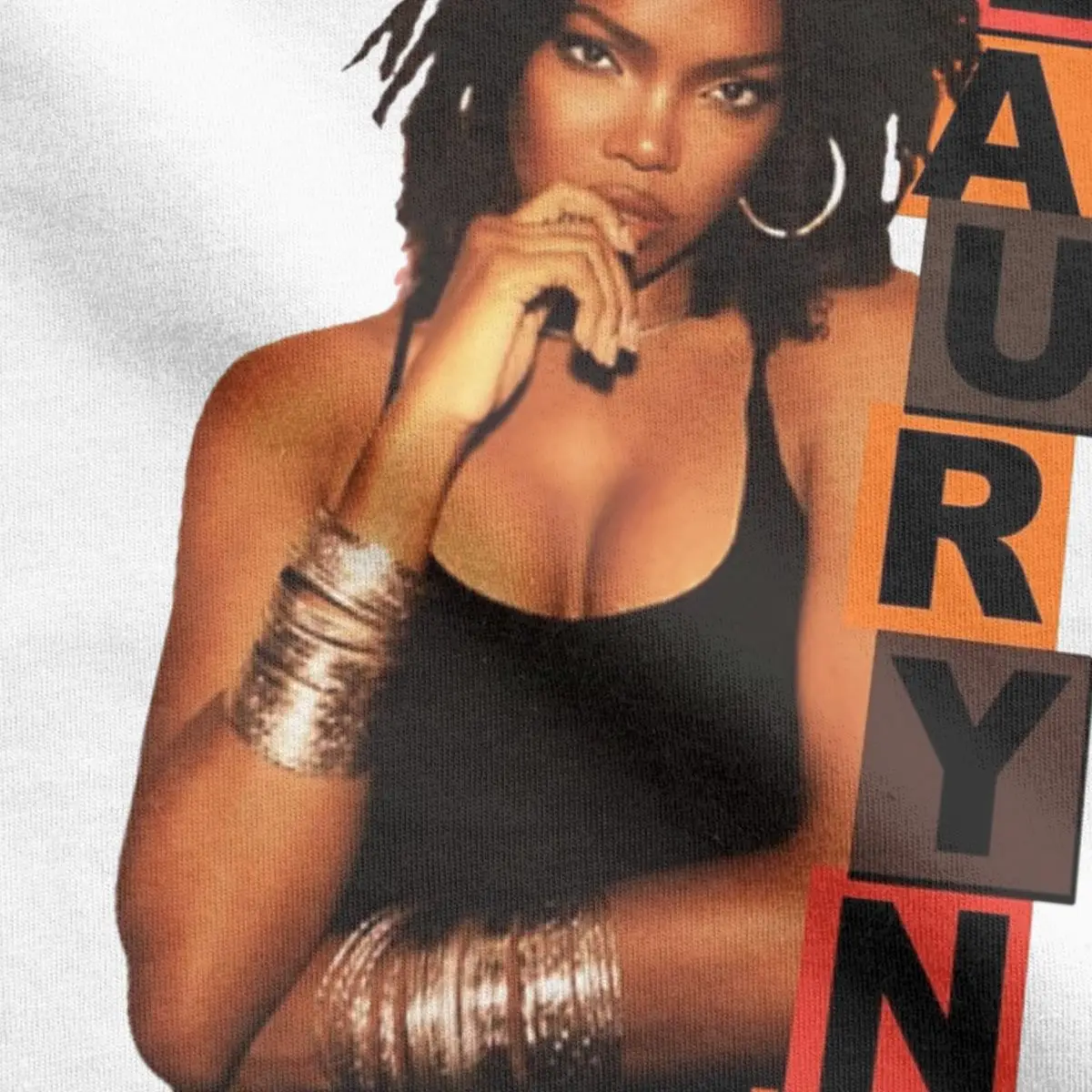 Men\'s T-Shirts Lauryn Hill Fugees The Famous Vintage Cotton Tee Shirt Short Sleeve Music Hip Hop Harajuku T Shirt Round Neck