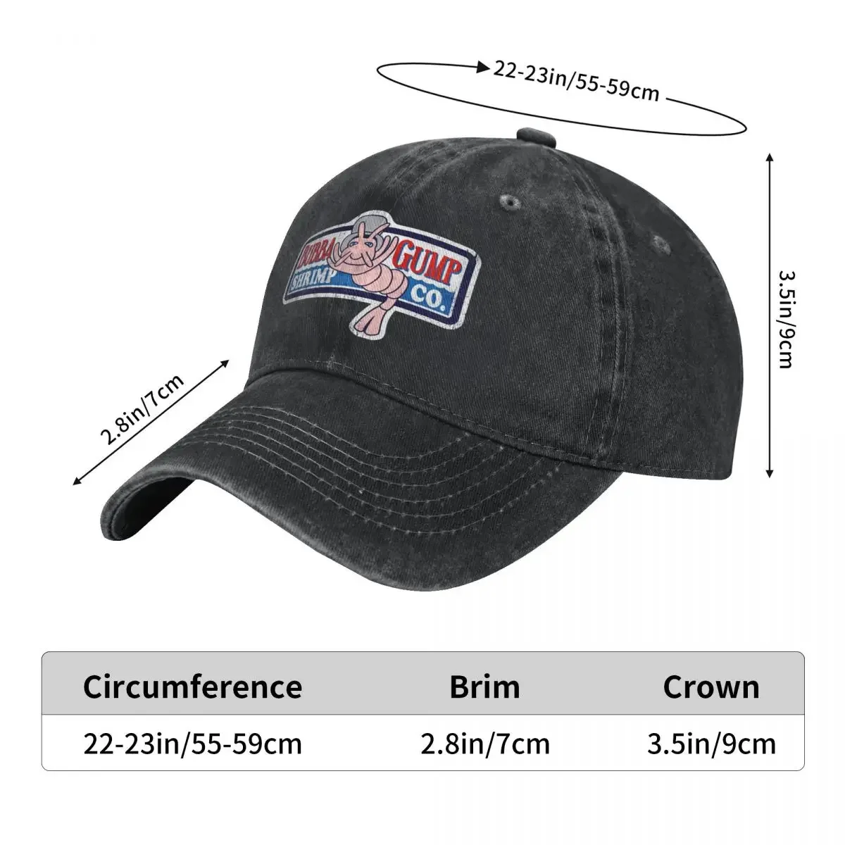 Bubba Gump Forest Shrimp Seafood Baseball Cap Summer American Restaurant Trucker Hat Sun-Proof Hats Unisex-Teens Baseball Caps