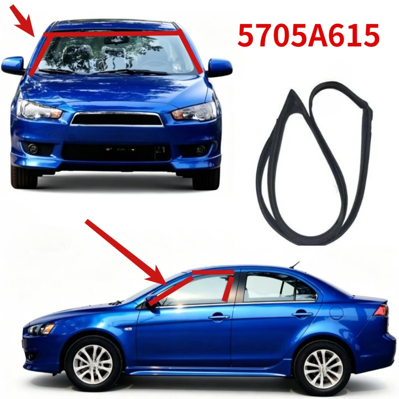 5735A683 for Lancer CX CY CZ 2007-2019 Rain Rubber Strip for FORSTIS Weather Proof for Evo 10 X Glass Frame 1 Pcs Glass Seal
