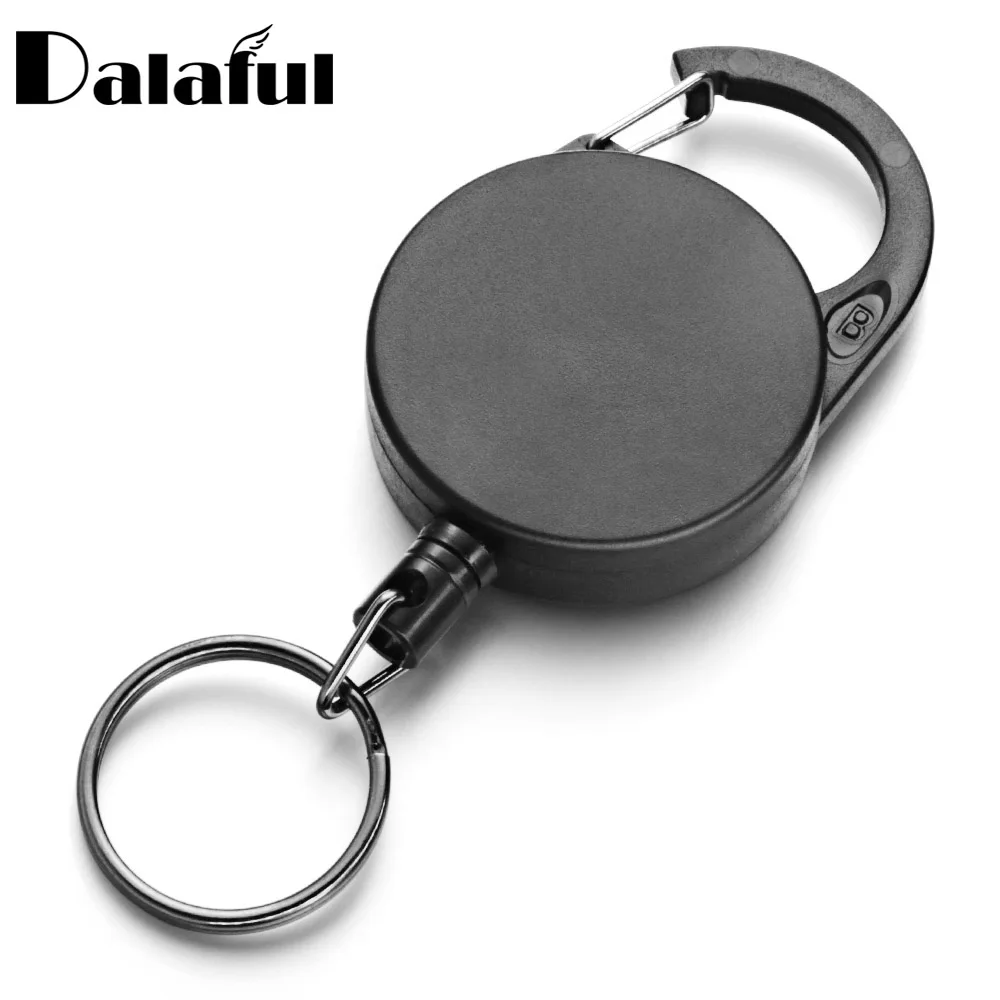 65CM Multifunctional Roll Retractable Keychain Recoil ID Card Holder Stainless Steel Rope Outdoor Anti-theft Keyring Key Chain