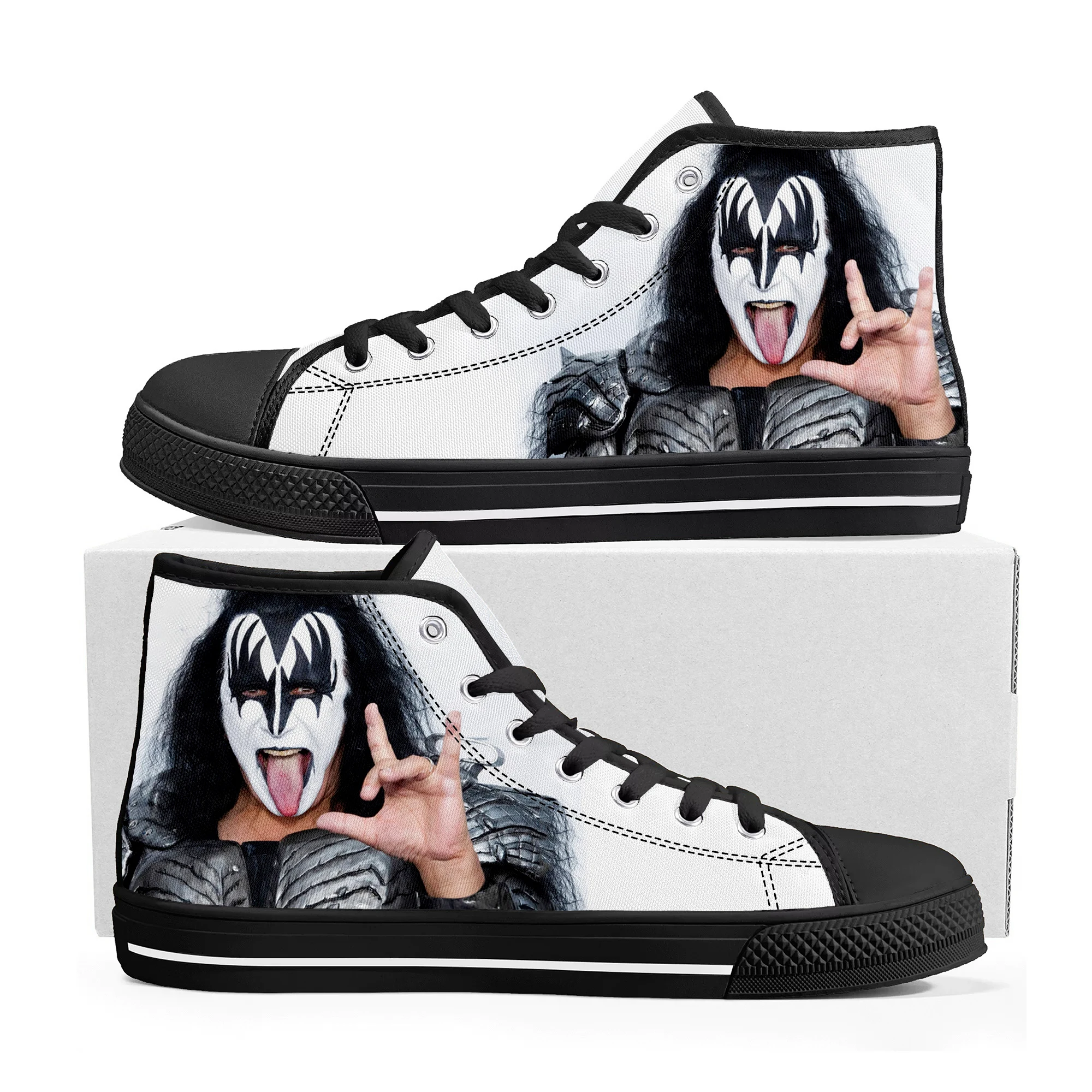 

Кеды Gene The Demon Simmons Kiss High Top для мужчин, женщин и подростков, повседневные, легкие, для походов, с возможностью индивидуального дизайна
