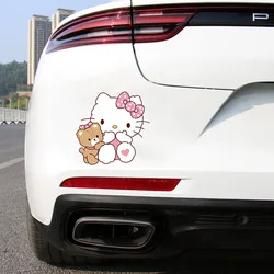 Kawaii Sanrio Car Accessories Hello Kittys Anime Ins Cute Car Stickers Personalized Scratch Block Stickers Decorative Gift