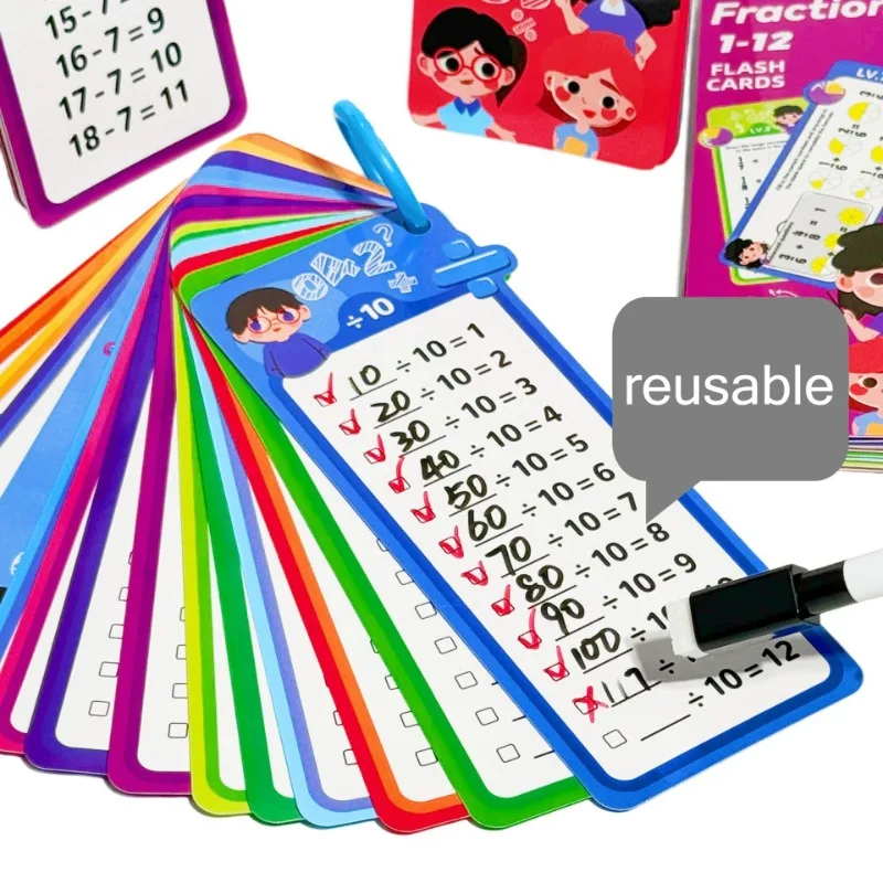 0-12 Multiplication Charts Times Table Cards Self Check Math Learning Tool Montessori Mathematical Training Teaching Aids