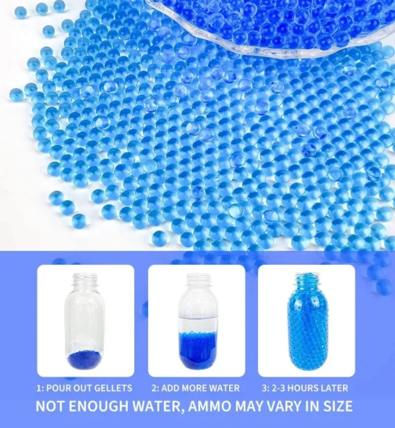 10K Gel Water Bead 7-8mm Gel Ball Crystal Soil Hydrogel Jelly Growing Water Ball for Orbizz Orbiez Gun Refill Ammo Kids Toy Gift