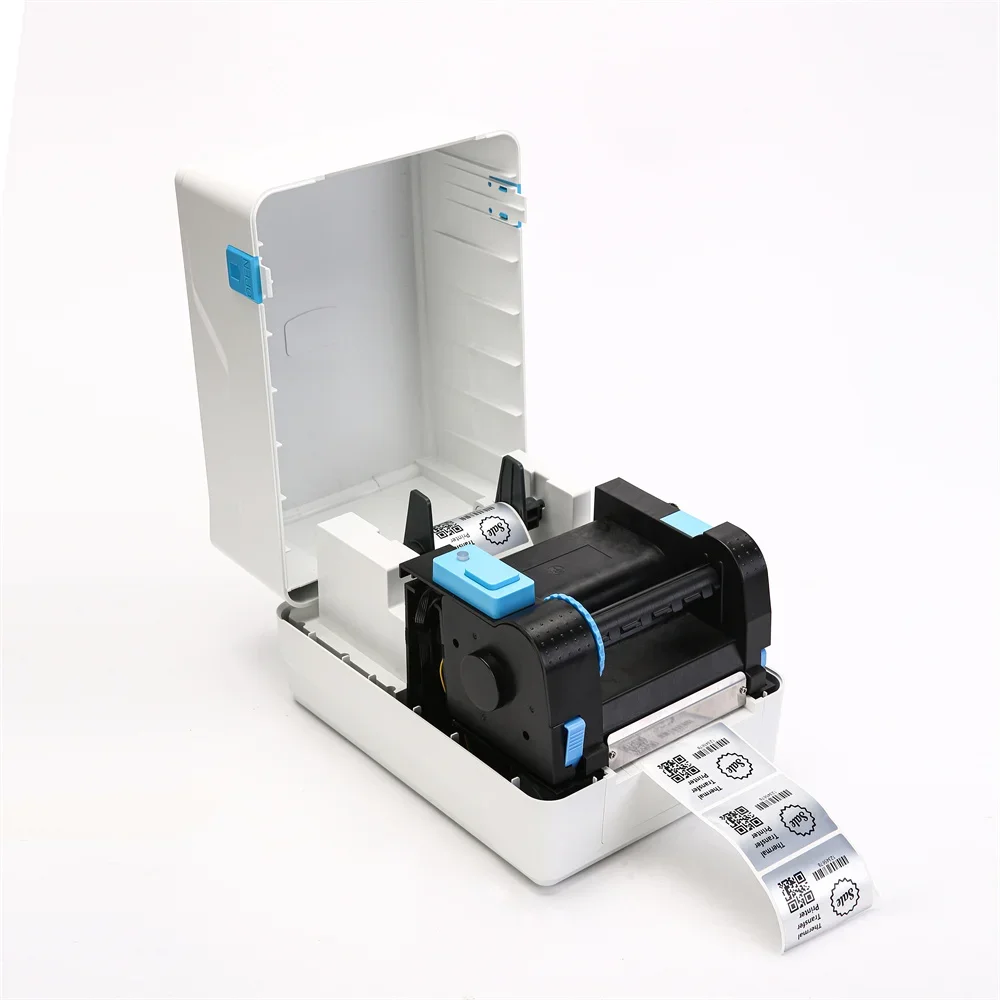 New 110mm 4 Inch Ribbon Sticker Printer Machine Barcode Printer Thermal Transfer Label Printer