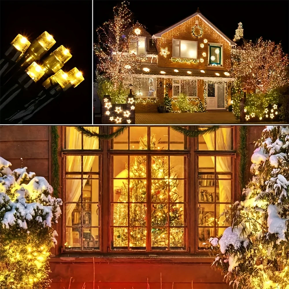 Solar LED String Lights 8 Modes Waterproof Outdoor Fairy Light Solar Powered for Garden Tree Patio Wedding Home Decor Warm White