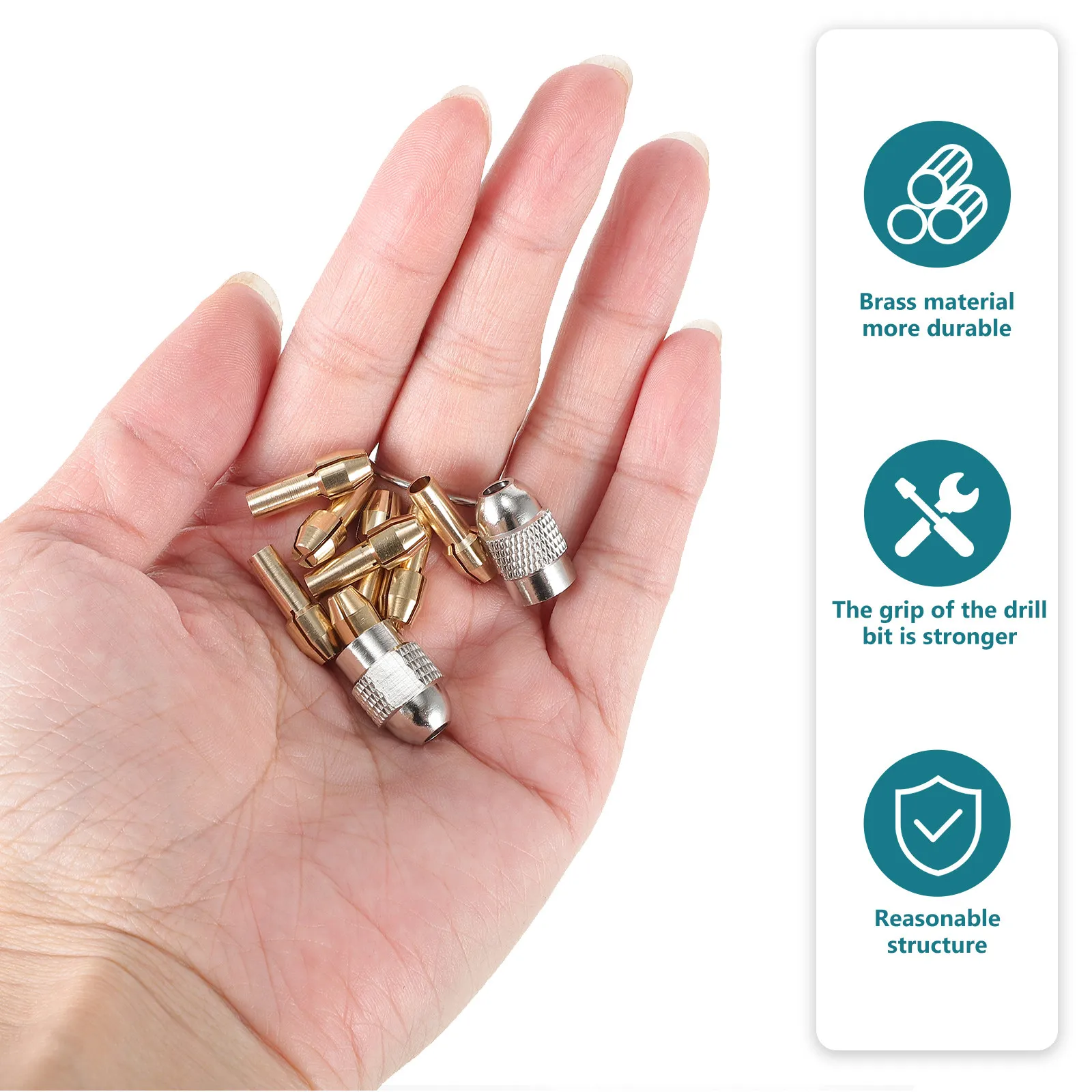 

1Set Brass Collet Drill Chuck Holder Set High Durability Precise Rotary Tool Accessory for Hardware Hobby Home Use