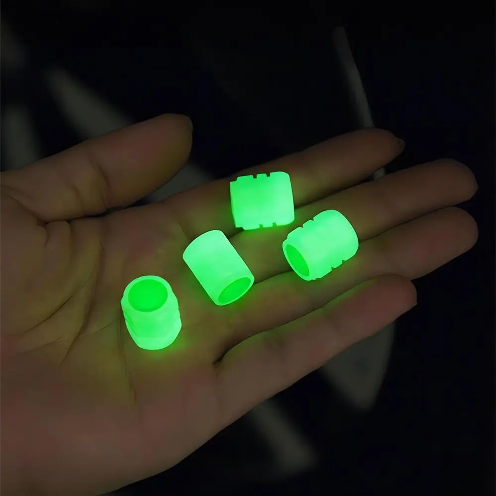 8Pcs Night Glowing Glowing Tire Valve Caps Super Bright Self-luminous Tyre Valve Stem Cover Dustproof Glow-in-the-dark view 4