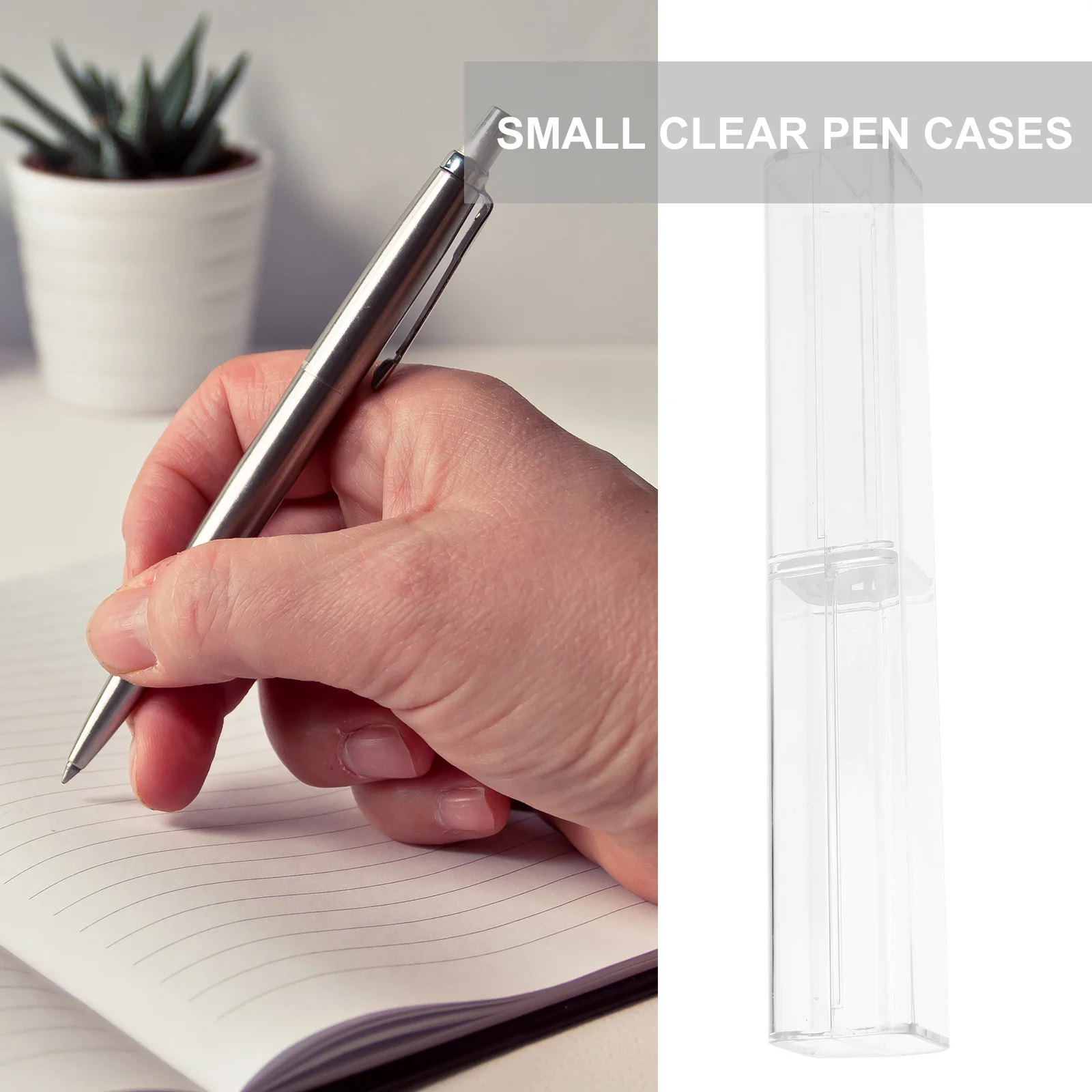 10 قطعة مقلمة شفافة سعة كبيرة صندوق تخزين الأدوات المكتبية منظم بلاستيكي متعدد الوظائف لطلاب المدارس