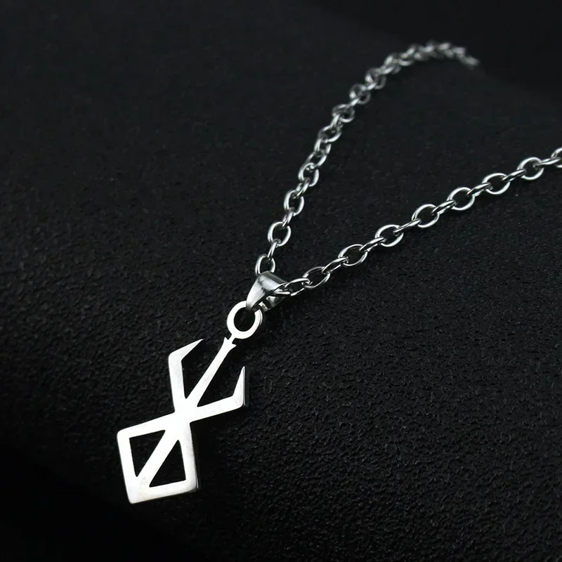 Anime BERSERK Symbol Pendant Necklace Hip Hop Stainless Steel Necklaces For Men Cosplay Jewelry Prop