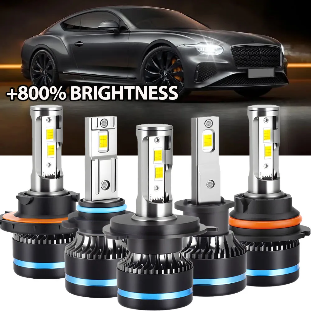 2PCS  20000LM Car Led Headlamp No Copper Tube H7 H11 H4 9007 H13 9006 9005 6500K White Car Mini Headlamps 3570 CSP Chips