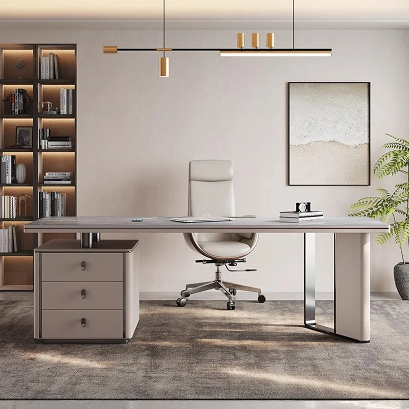 Standing Drawers Office Desk Modern Desktop Writing Workbench Office Desk Meeting Scrivanie Per Computer Luxury Furniture