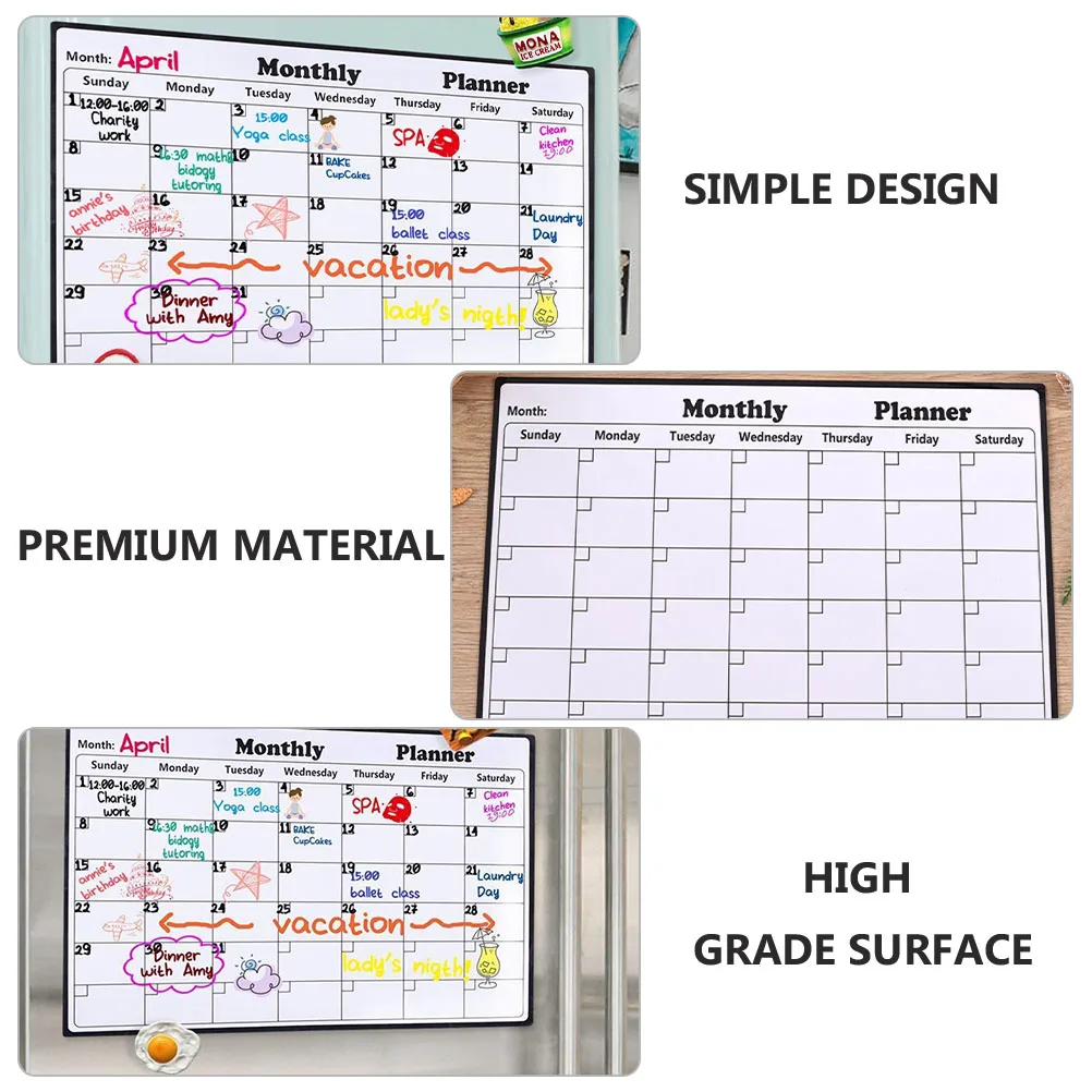 1 ورقة سبورة بيضاء مغناطيسية لوحة خطة شهرية ممتازة للثلاجة قابلة للمسح وقابلة لإعادة الاستخدام منظم جدول ملاحظة رسالة المسح الجاف