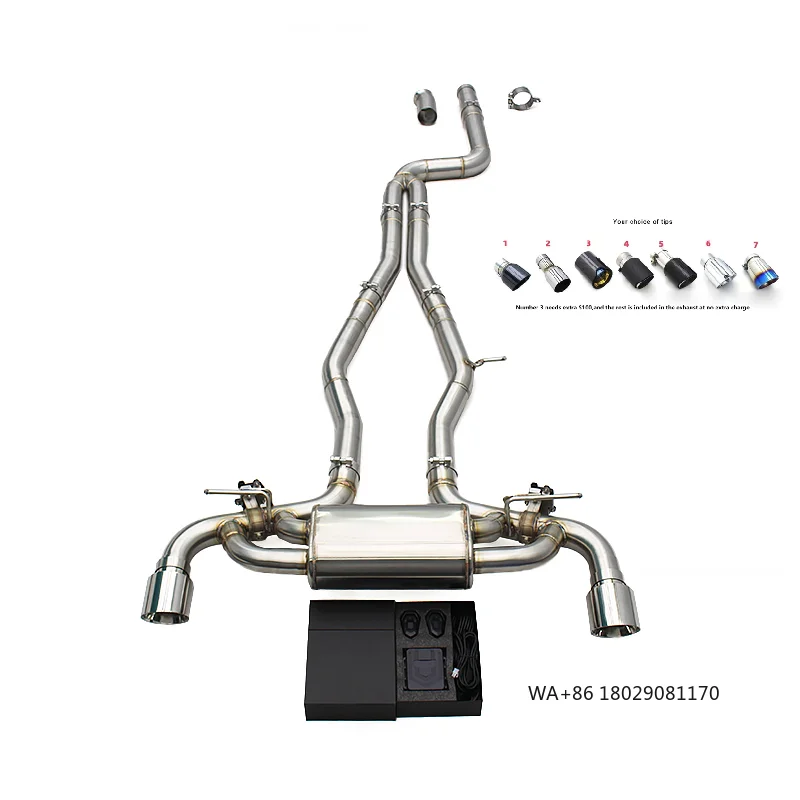 

Автомобильная выхлопная труба 1.5 мм для Supra A90/A91 MK4/MK5 3.0T 2020-2023, спортивный глушитель с клапаном и хромированными насадками