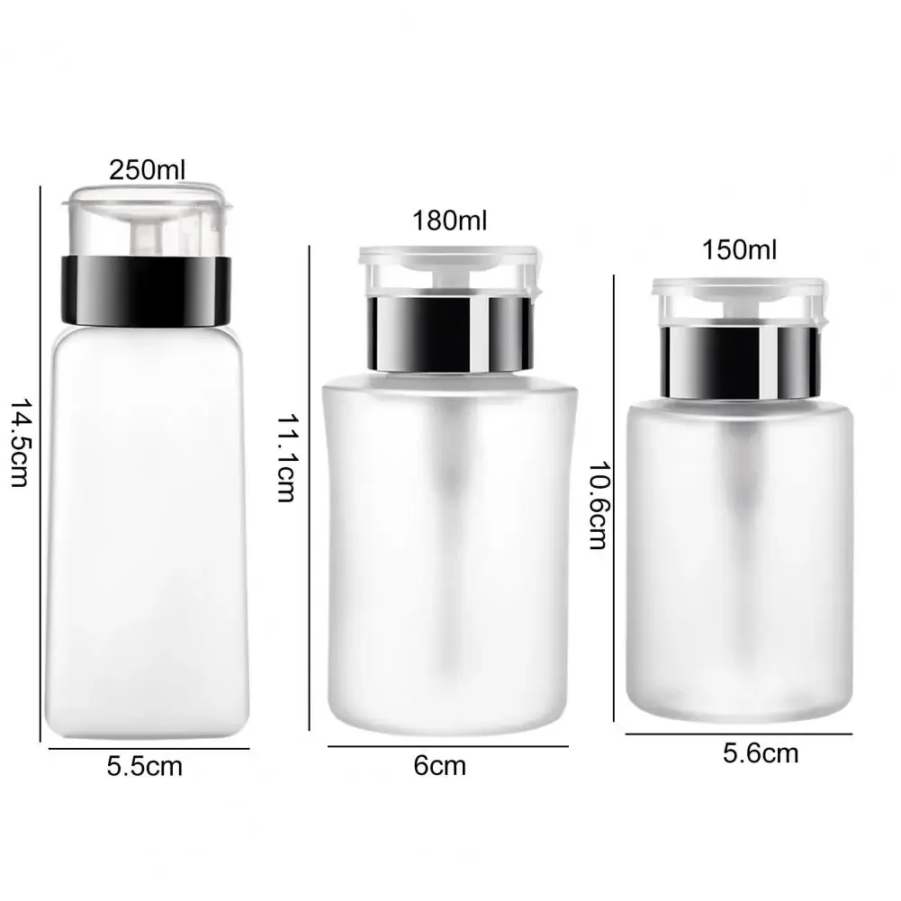 150/180/250ml Cosmetic Bottle Practical Portable Nail Press Bottle Push Down Empty  Dispenser Nail Salon Supplies