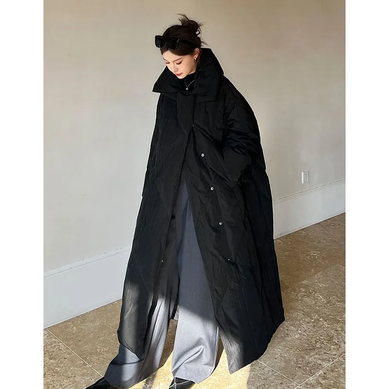 

Winter Cotton Jacket Women's Loose Thick Korean version Fashion Long Coat 2026 New Female Warm Down Cotton Snow Overcoat Parker