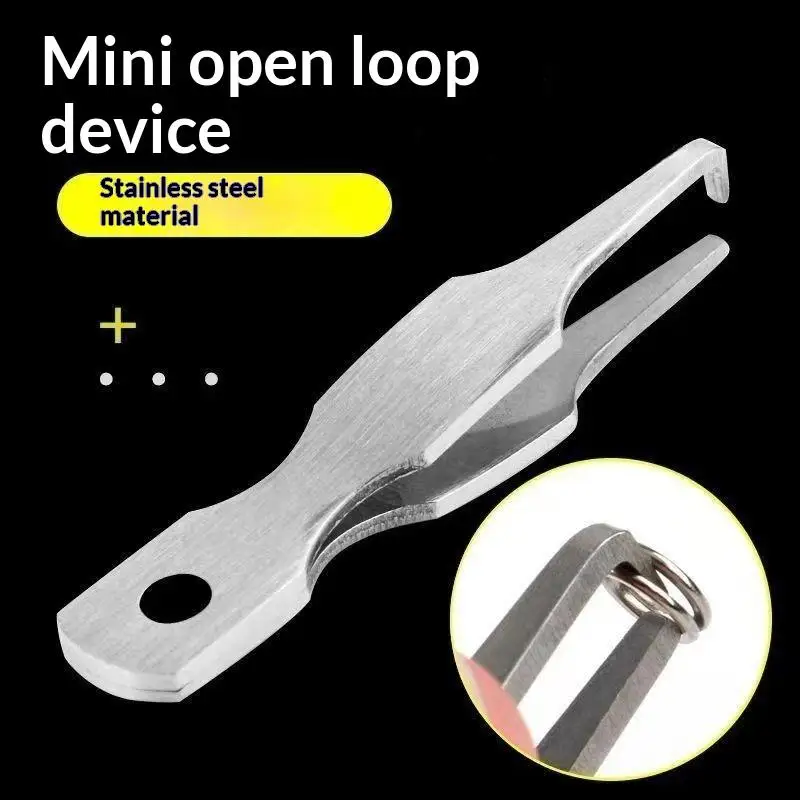 Stainless Steel Split Ring Opener Mini Fishing Split Ring Pliers Portable Quick Open Tool For Lure Hook Making Fishing Tackle