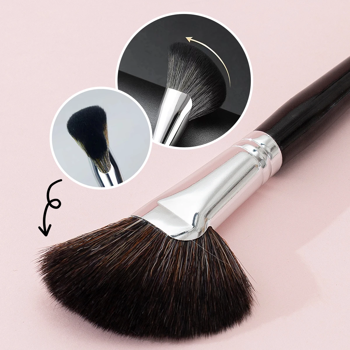 فكي فائق التركيب، فرشاة تحديد المنجل، فرشاة ظلال الوجه الجانبية، فرشاة مكياج كونتور الوجه، فرشاة البودرة السائبة