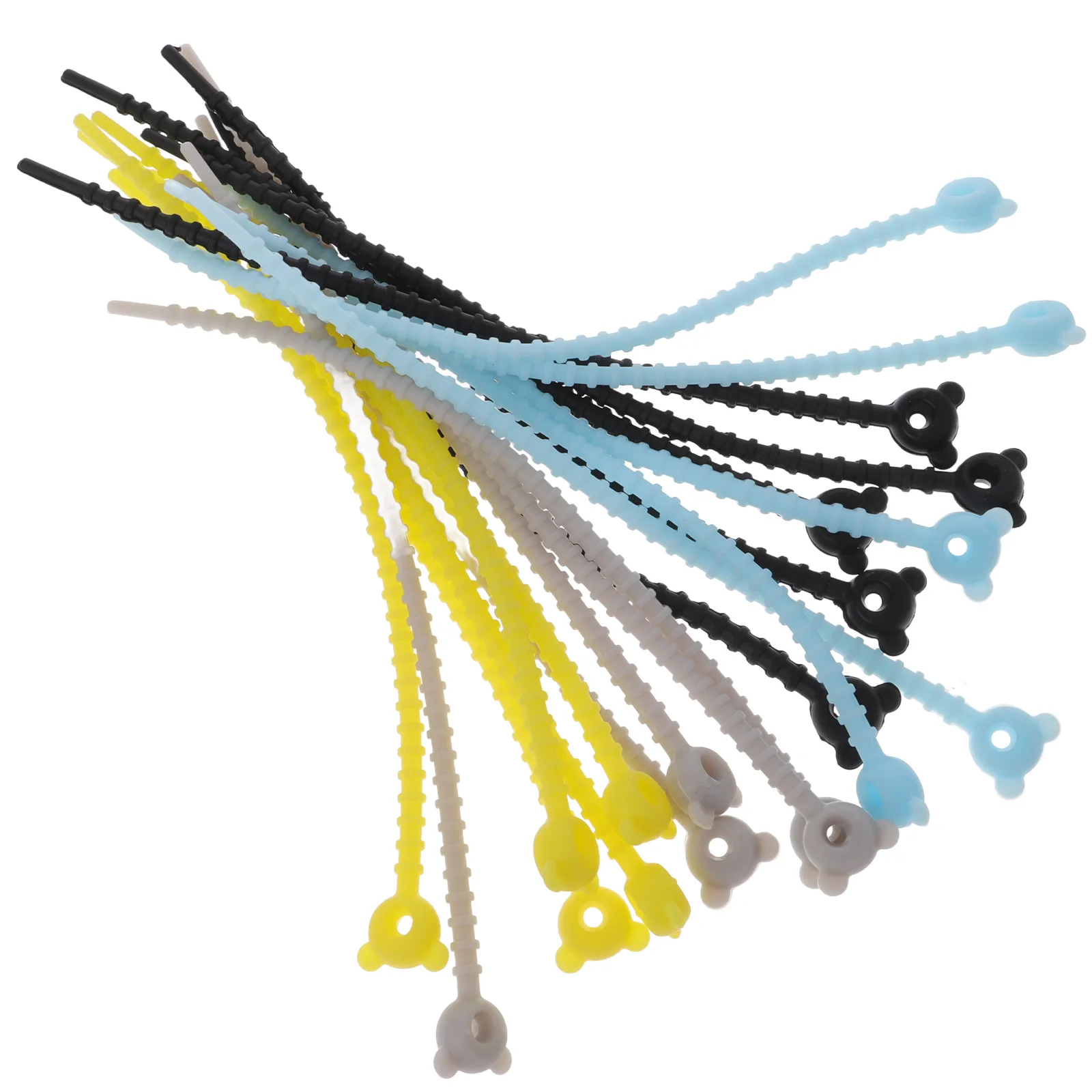

20pcs Cable ganizer Reusable Silicone Ties Wire Management Desk Cleanup Cord Holder Storage Solution Tidy Desk