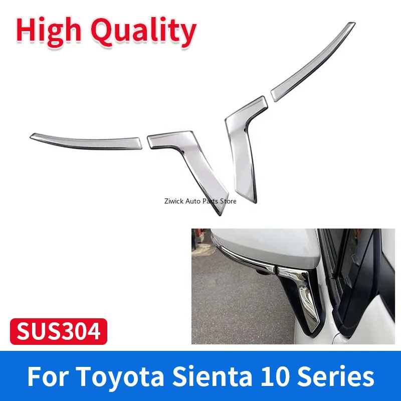 

4 PCS Car Decoration Mirror Rear View Cover Garnish Trim for Sienta 2022 Stainless Steel Chrome Styling External Accessories