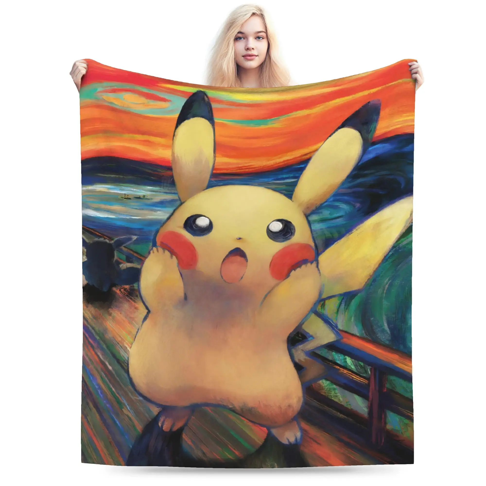 

P-Pokemons Blankets Coral Fleece Plush Autumn/Winter Multi-function Lightweight Throw Blankets for Sofa Travel Rug Piece