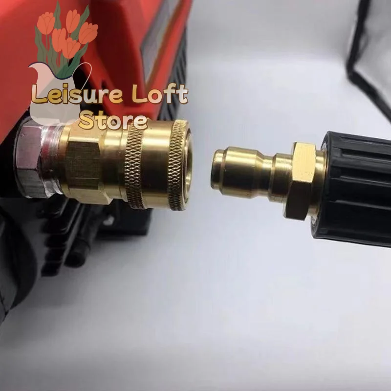 Pressure Washer Connection Adapter Quick Plug M22 15 Female 1/4 Male Hose Connector Pair for Home Garage Cleaning