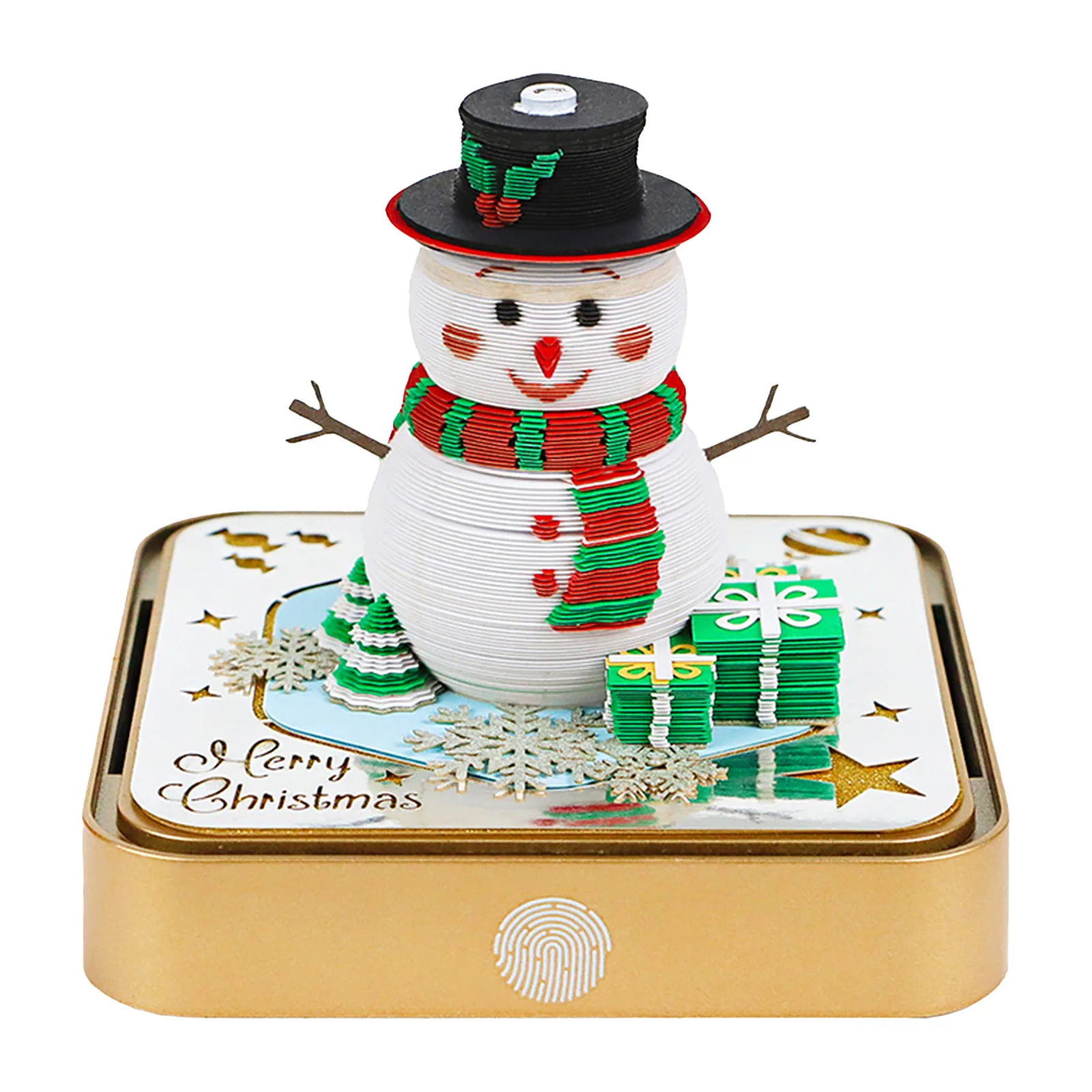 3D Calendar 2026 with Lights Tear-Away 3D Paper Art Notepad Tear-Away Paper Sculpture Art Calendar for Friends Christmas