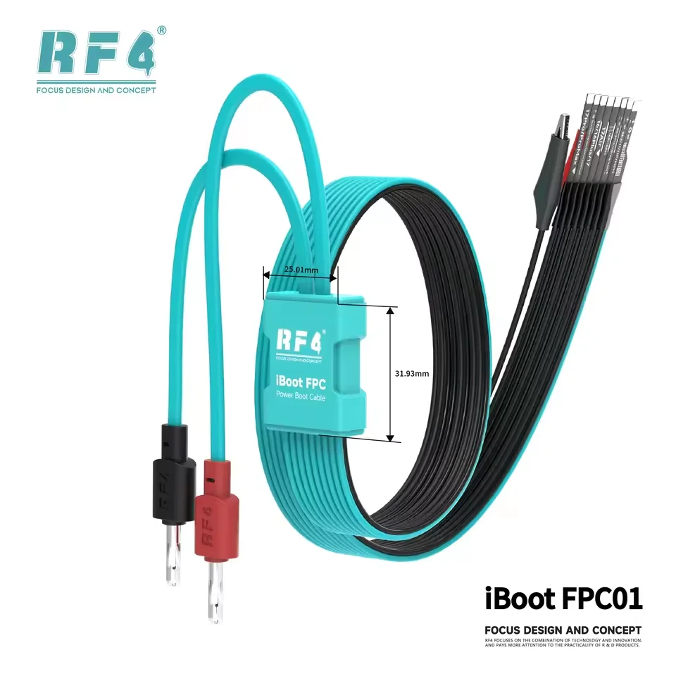 

RF4 iBoot FPC01 BATTERY-FREE BOOT CABLE Precision Alligator Clips for iPhone 8-17 Series Power Supply Current Test Phone Repair