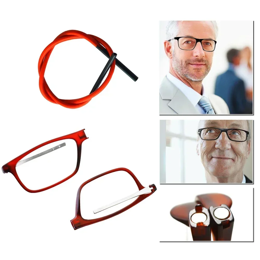 Magnetic Reading Glasses Eyeglass Frame with Magnet for Men with Anti Blue Light Computer Glasses Clear Frame for Women TR90