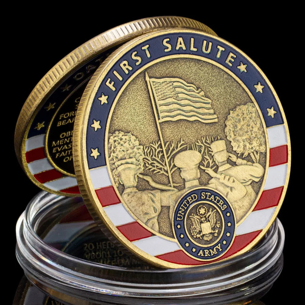 Moneda conmemorativa de desafío chapada en cobre, moneda de recuerdo de primer saludo, colección de Oath of Office, nuevo de los Estados Unidos