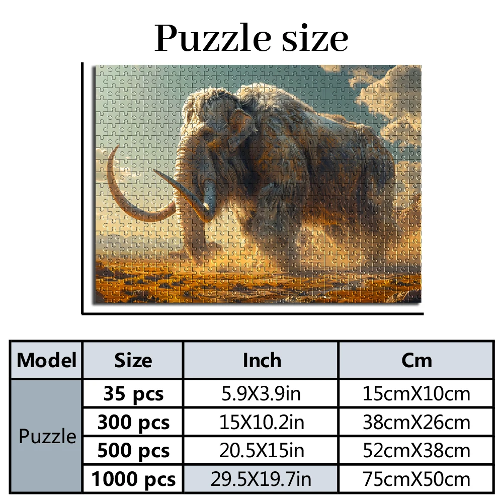 Personalized Custom Photo Puzzle Customized Mammoth For Housewarming, Bedroom/Living Room, For Children's Day,Puzzle,Custom