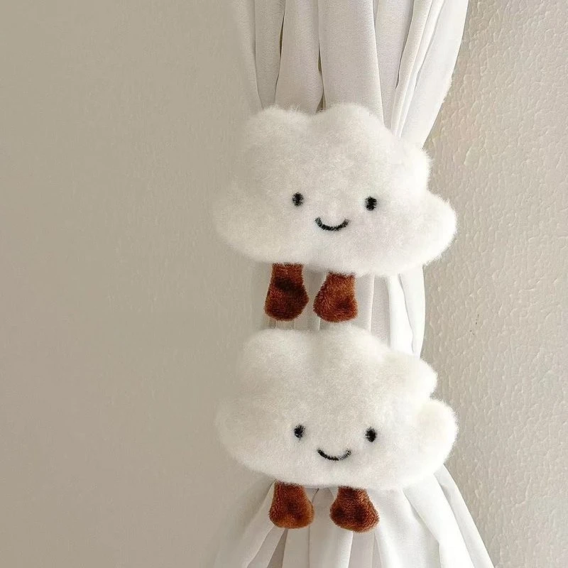 ديكور نافذة غرفة المعيشة، ستارة سحابة بسيطة وحديثة ولطيفة لغرفة النوم والحلي المعلقة الصغيرة. #4