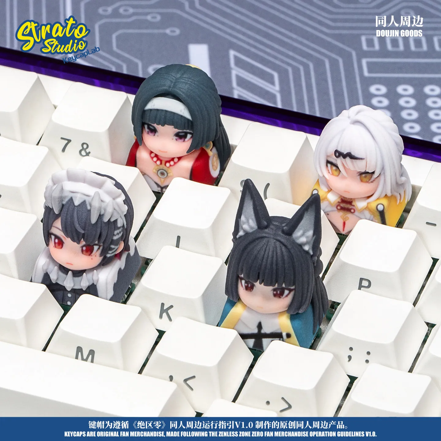 

Zenless Zone Zero Artisan Resin Keycap Anime Cartoon Custom Decorative For Mechanical Keyboard Anime Fan Peripheral First Wave