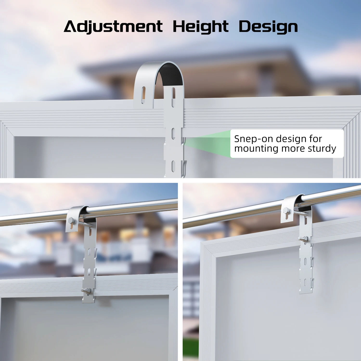 2PCS Stainless Steel Solar Panel Hooks,Solar Panel Mounting Brackets,Duplex Wire Rope Clips,and Solar Module Holders for Balcony